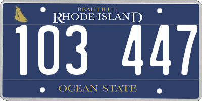 RI license plate 103447