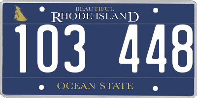 RI license plate 103448