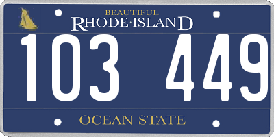 RI license plate 103449