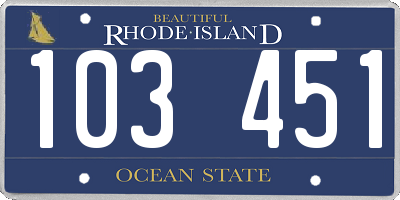 RI license plate 103451