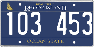 RI license plate 103453