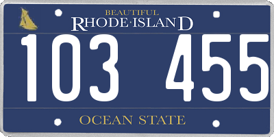 RI license plate 103455