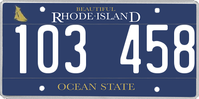 RI license plate 103458
