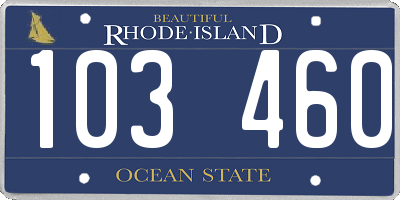 RI license plate 103460