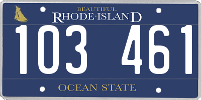 RI license plate 103461