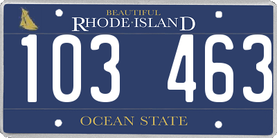 RI license plate 103463