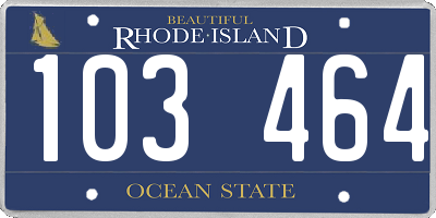 RI license plate 103464