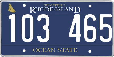 RI license plate 103465