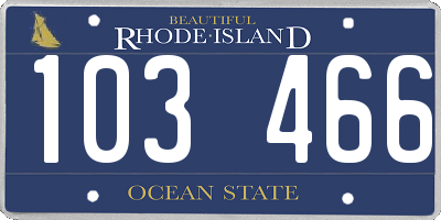 RI license plate 103466