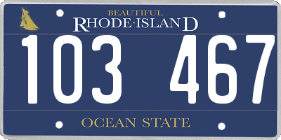RI license plate 103467