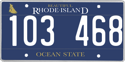 RI license plate 103468