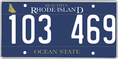 RI license plate 103469