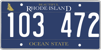 RI license plate 103472