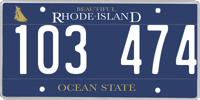 RI license plate 103474