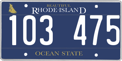 RI license plate 103475