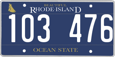 RI license plate 103476