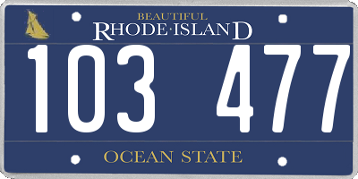 RI license plate 103477