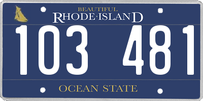 RI license plate 103481