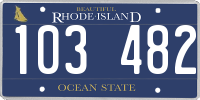 RI license plate 103482