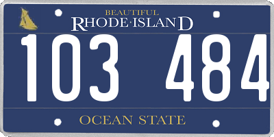 RI license plate 103484
