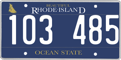 RI license plate 103485