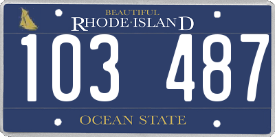RI license plate 103487