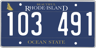 RI license plate 103491