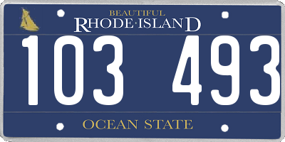 RI license plate 103493