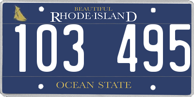 RI license plate 103495