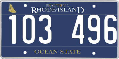 RI license plate 103496