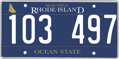RI license plate 103497