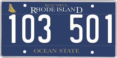 RI license plate 103501