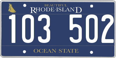 RI license plate 103502
