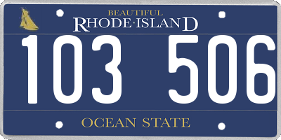 RI license plate 103506
