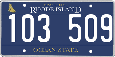 RI license plate 103509
