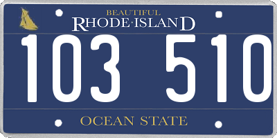 RI license plate 103510