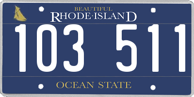 RI license plate 103511