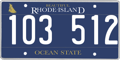 RI license plate 103512