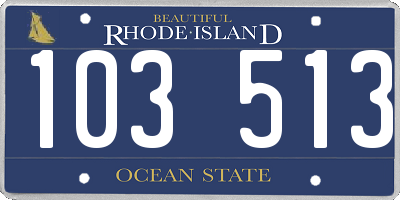 RI license plate 103513