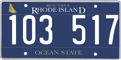 RI license plate 103517