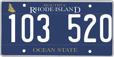 RI license plate 103520