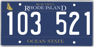 RI license plate 103521