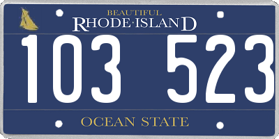 RI license plate 103523