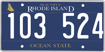 RI license plate 103524