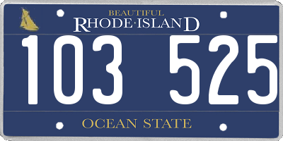 RI license plate 103525