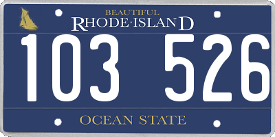 RI license plate 103526