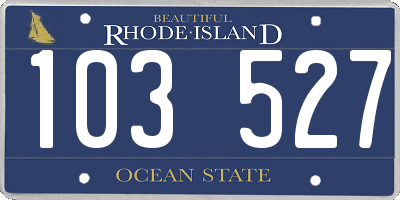 RI license plate 103527