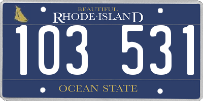 RI license plate 103531