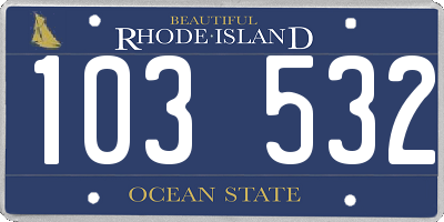 RI license plate 103532