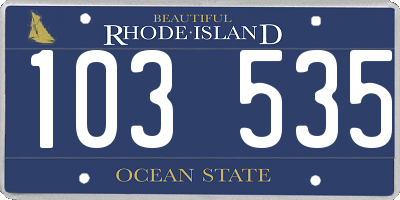 RI license plate 103535